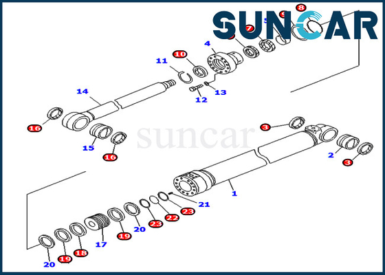 خرید کیت تعمیر سیلندر هیدرولیک کیت مهر و موم لوله لوپر کیت PC400LC-6Z Komatsu 707-99-37680 7079937680 online manufacture