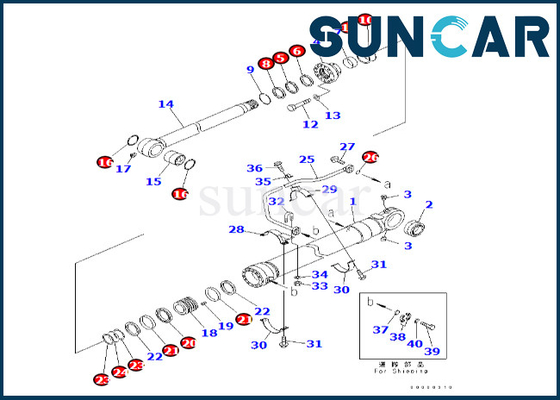 خرید کیت آب بندی سیلندر سطل برای PC600-8 PC600LC-6A 707-99-67830 7079967830 کیت آب بندی سیلندر سطل کوماتسو online manufacture