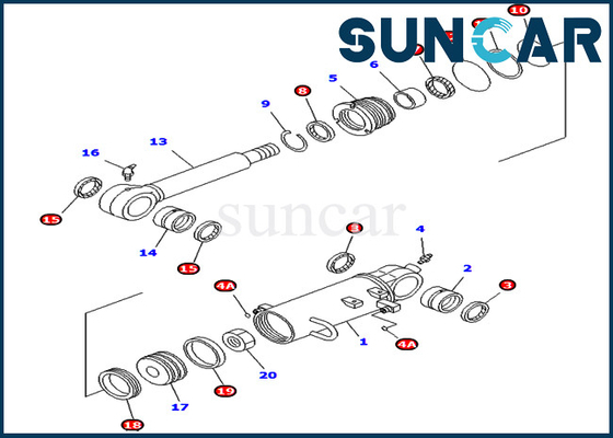 خرید کیت مهر و موم تعمیر سیلندر تیغه 707-98-32540 7079832540 برای قطعات داخلی کوماتسو PC40MR-1 PC45MR-1 online manufacture