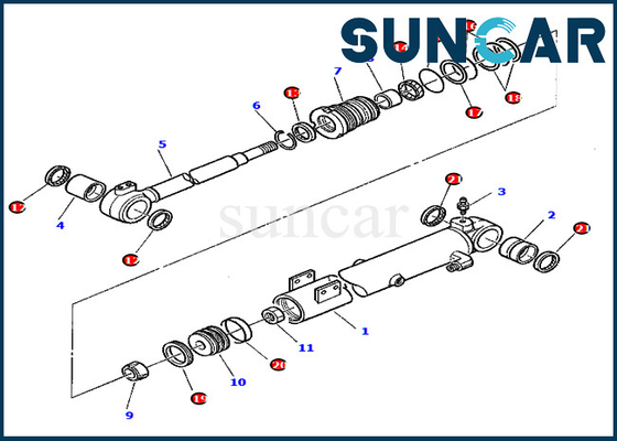 خرید PC45-1 بیل مکانیکی کوماتسو 878000415 کیت آب بندی سیلندر بوم کیت تعویض هیدرولیک مقاوم در برابر سایش online manufacture