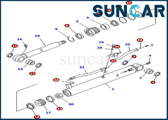 خرید 707-98-25360 7079825360 کیت مهر و موم تعمیر سیلندر سطل مناسب برای قطعات داخلی کوماتسو بیل مکانیکی PC45MR-1 online manufacture