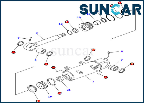 خرید کیت مهر و موم تعمیر سیلندر کوماتسو 707-98-34750 مناسب برای PC45MR-3 PC55MR-3 مشخصات آمریکای شمالی. بیل مکانیکی online manufacture
