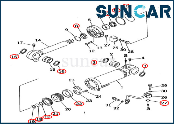 خرید 707-98-55500 Boom Repair Seal Kit 7079855500 Komatsu PC70-7 PC70-7E کیت سیل سیلندر online manufacture