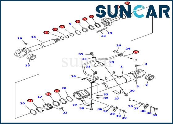 کیت مهر و موم سیلندر کوماتسو 707-99-69690 7079969690 برای مدل های PC750-7 PC800-8 نسخه خارج از کشور