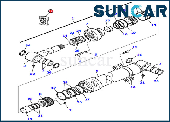 کیت آب بندی 707-99-37710 7079937710 کیت سرویس سیلندر بوم مناسب برای قطعات PC75R-2 PW75R-2 کوماتسو