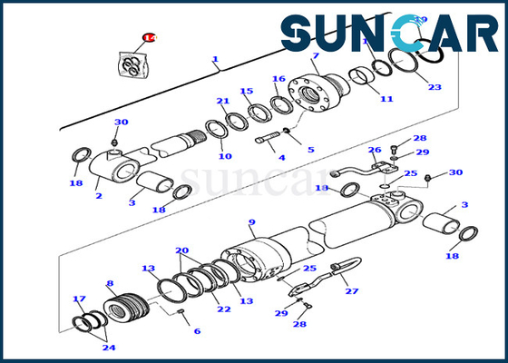 کیت تعمیر سیلندر کیت تعویض سطل 707-99-27390 کوماتسو 7079927390 PC75R-2