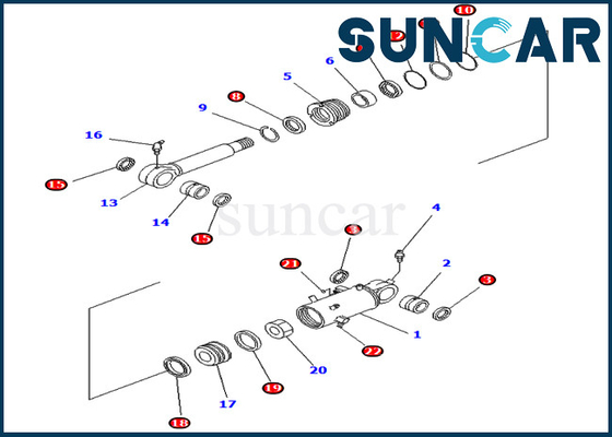 کیت های تعویض بیل مکانیکی PC78US-6 PC78UU-6 707-98-42700 7079842700 کیت سرویس سیلندر تیغه کوماتسو