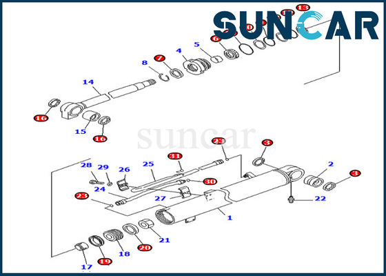 707-98-36700 7079836700 کیت آب بندی بوم سیلندر هیدرولیک برای PC78MR-6 PC78US-6 مدل های کوماتسو