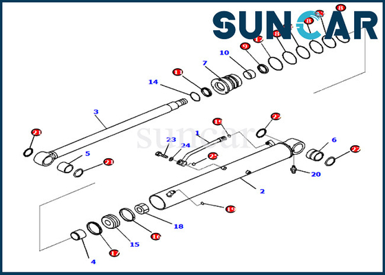 721-98-00670 کیت آب بندی سیلندر هیدرولیک بوم 7219800670 کیت سرویس کوماتسو PC78US-10
