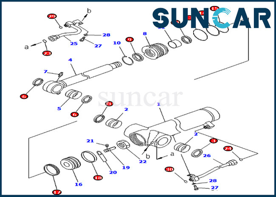 707-98-36720 کیت آب بندی بازو 7079836720 PC78UU-6 PC78UU-8 کیت تعمیر سیل سیلندر کوماتسو