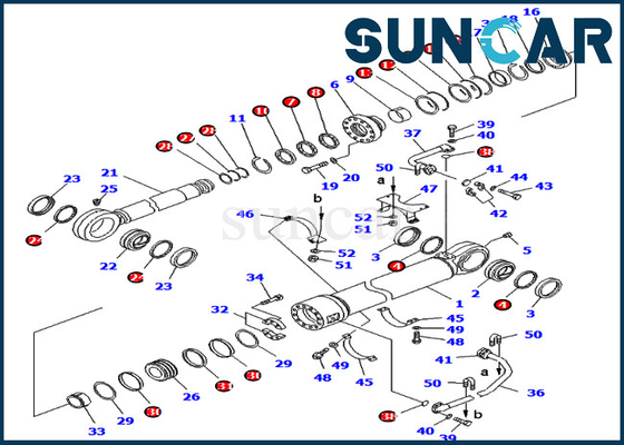 قطعات کیت سرویس سیلندر بیل مکانیکی PC800-8E0 PC800SE-8E0 Komatsu 707-99-78410 7079978410