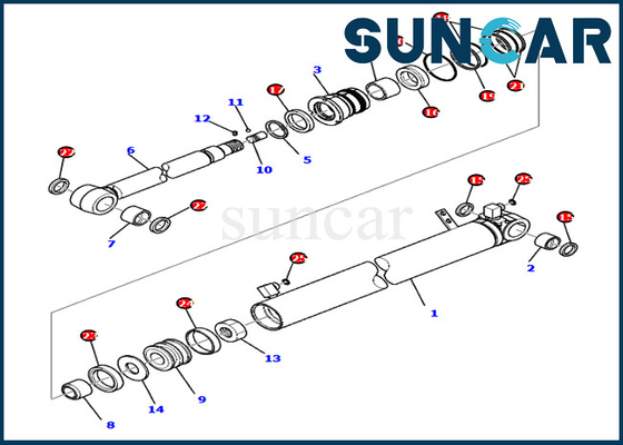 کیت سرویس بازو قطعات 707-98-28910 7079828910 کیت مهر و موم سیلندر برای PC80MR-3 PC80MR-5 Komatsu