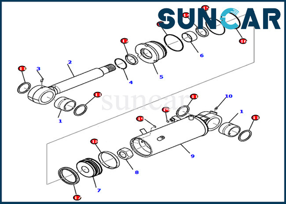 سیلندر هیدرولیک کیت مهر و موم تعویض تیغه PC80MR-3 Komatsu 707-98-42710 7079842710