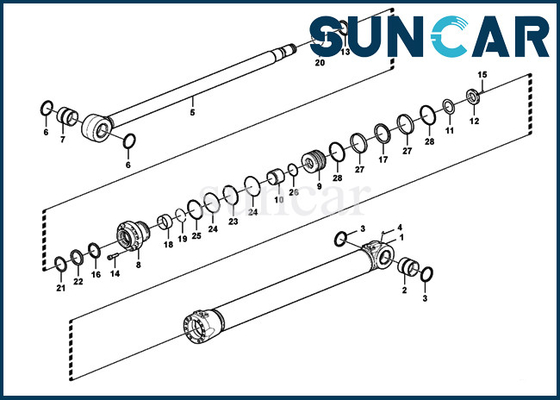 کیت سرویس VOE14516933 VOE 14516933 کیت تعمیر سیل سیلندر بوم برای تجهیزات سنگین SUNCARVO.L.VO EC140D