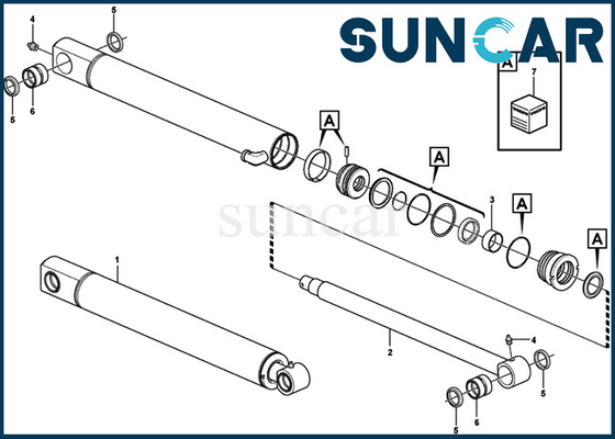 15077493 EC27C SUNCARVO.L.VO کیت آب بندی مقاومت در برابر سایش VOE15077493 کیت مهر و موم سیلندر بازوی Dipper