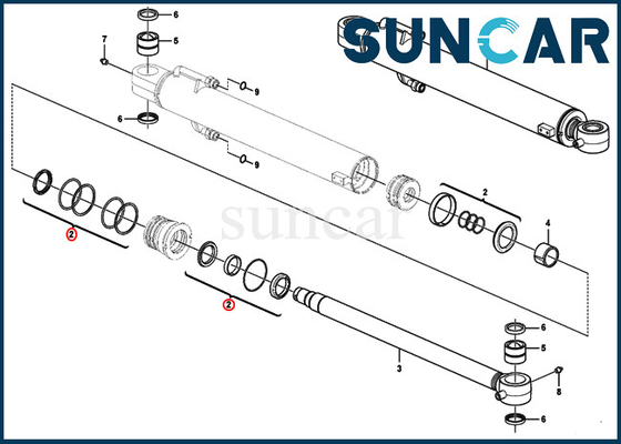 کیت های آب بندی بوم VOE15016598 VOE 15016598 EC35C ECR48C کیت های تعویض سیلندر هیدرولیک SUNCARVO.L.VO