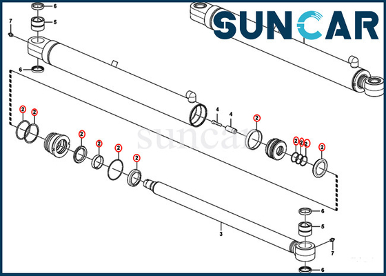 VOE15174600 Dipper Arm Cylinder Seal Repair Kit VOE 15174600 EC35C ECR48C ECR50D SUNCARVO.L.VO Sealing Kits