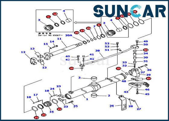 707-99-44180 کیت مهر و موم سیلندر هیدرولیک تیغه برای Komatsu D155A-5