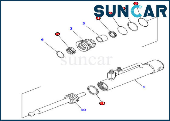 کیت مهر و موم سیلندر کوماتسو D275A-5 D275A-2 707-98-11020