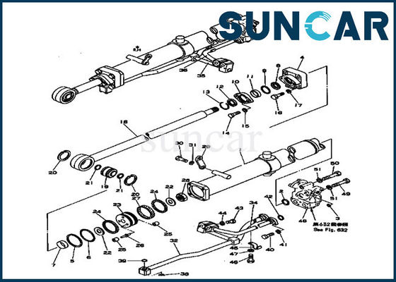 کیت آب بندی سیلندر هیدرولیک تیغه بالابر 175-63-05180 کیت سرویس سیلندر برای Komatsu D150A-1 D155A-1