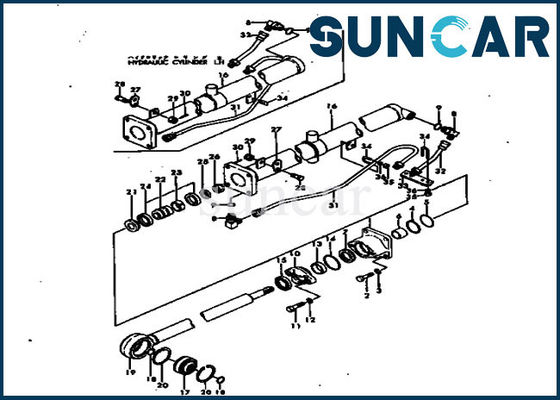 101-62-05020 کیت سیل سیلندر هیدرولیک Komatsu D20A-2 1016205020 کیت تعمیر سیلندر هیدرولیک
