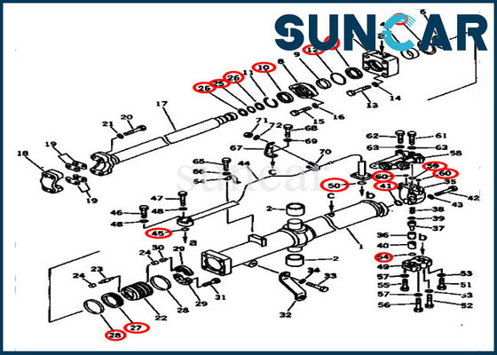 سیلندر بالابر کیت مهر و موم D275A-2 قطعات داخلی Komatsu 707-99-45525
