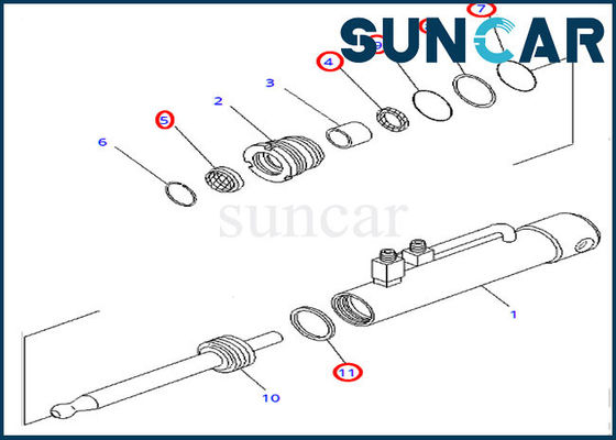 707-99-11050 کیت مهر و موم سیلندر هیدرولیک پین مناسب D375A-2 Komatsu
