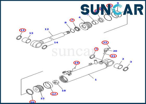 707-98-22910 کیت سیلندر هیدرولیک آسانسور مناسب D31EX-21 D31PX-21 کوماتسو