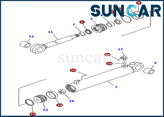 کیت های بازسازی سیلندر هیدرولیک کوماتسو D37EX-21 707-98-24720