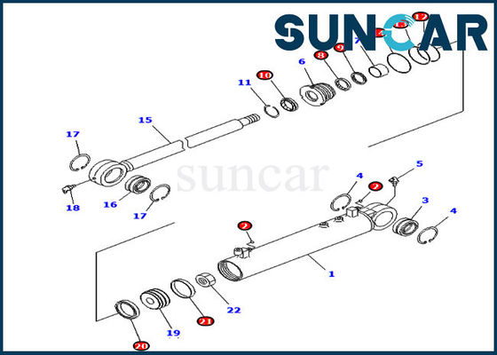 707-99-14930 کیت تعمیر مهر و موم سیلندر زاویه ای D31PX-21A کیت تعویض کوماتسو
