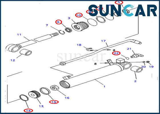 707-98-23080 کیت مهر و موم سیلندر اصلاح کننده بولدوزر D31E-20 D31P-20 کوماتسو