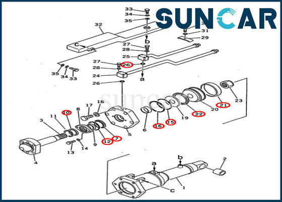 195-63-05130 1956305130 کیت سرویس سیلندر شیب D355A-5 کیت مهر و موم تعمیر کوماتسو