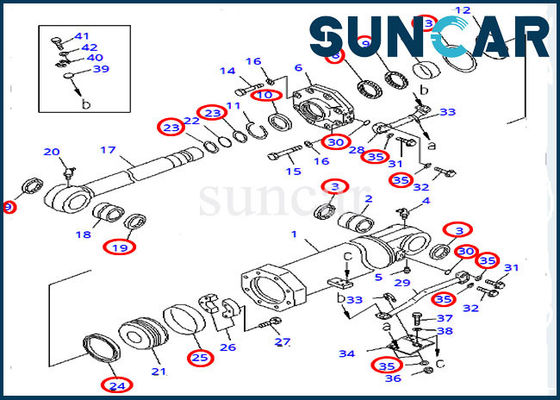 707-99-74440 کیت سرویس کوماتسو سیلندر مهر و موم کیت تعمیر D375A-3 D375A-5 بولدوزر