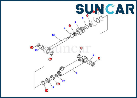 707-98-11060 کوماتسو بیل مکانیکی سیلندر مهر و موم کیت برای جایگزینی مدل PC08UU-1
