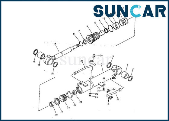 707-98-12270 کیت مهر و موم سیلندر بوم Komatsu Excavator PC07-2 کیت سرویس قطعات داخلی