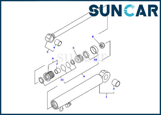 کیت مهر و موم سیلندر بازوی YM172186-72370 کیت تعمیر مهر و موم بیل Komatsu PC09FR-1