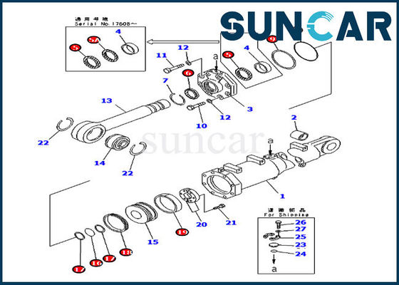 مهر و موم خوب 7079974450 کیت کیت تعمیر سیلندر شیب کیت Komatsu D375A-3A