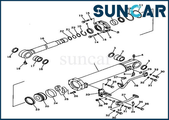 مقاومت در برابر سایش 707-99-74100 کیت های آب بندی کیت تعمیر سیلندر شیب کیت های تعمیر