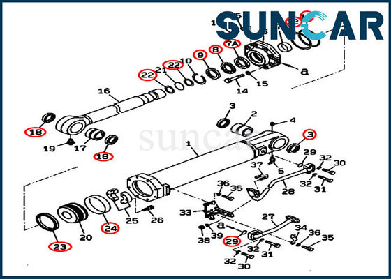 707-99-74110 7079974110 کیت مهر و موم سیلندر شیب دار برای بولدوزر Komatsu D375A-3D