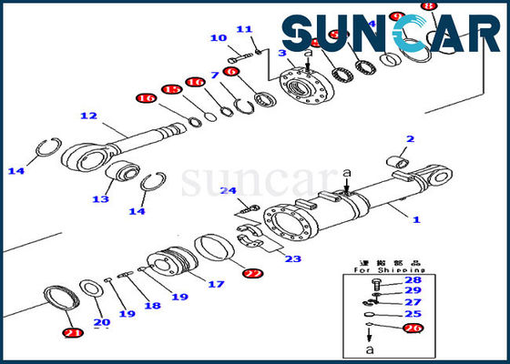 کیت سرویس مهر و موم سیلندر تعویض کیت Komatsu 707-99-81020 کیت سرویس