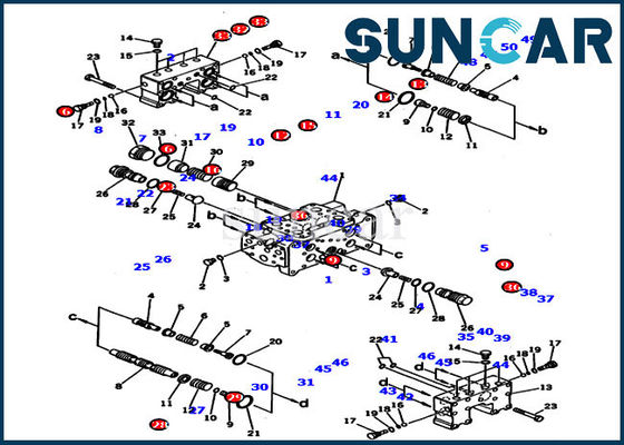 خوب مهر و موم 707-99-74060 کیت سرویس کوماتسو D375A-5D کیت مهر و موم روغن هیدرولیک