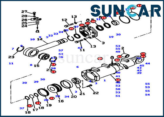 707-99-56690 Blade Lift Cylinder Seal Kit D375A-5D کیت سرویس هیدرولیک کوماتسو