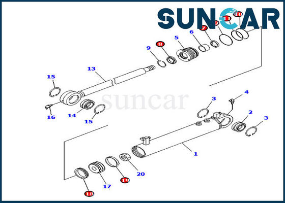 کیت تعویض کیت سیلندر زاویه ای 707-98-24910 متناسب با کوماتسو D39EX-21 D39PX-21
