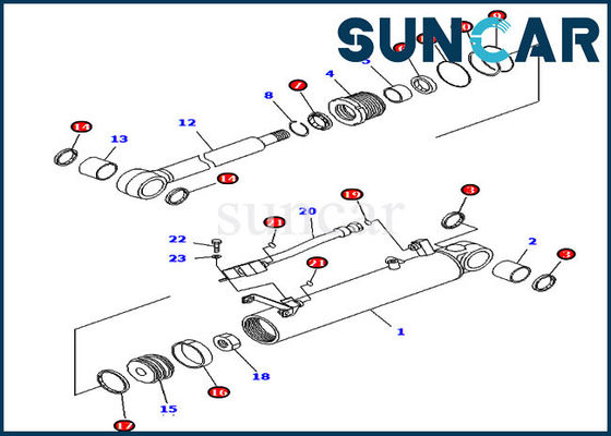 کیت سرویس سیلندر آسانسور کوماتسو 707-98-24700 7079824700 برای مدل های بولدوز خزنده D39EX-21