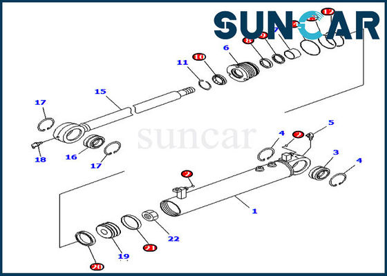 707-99-24930 کیت سیلندر زاویه ای Komatsu نسخه تعمیر مهر و موم بولدوزر نسخه خارج از کشور
