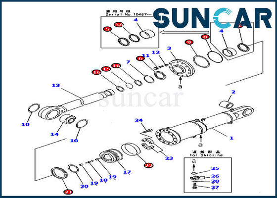 707-99-84040 کیت تعمیر مهر و موم تیغه تیغه D475A-2 D475A-3 کیت سرویس سیلندر Komatsu L.H.