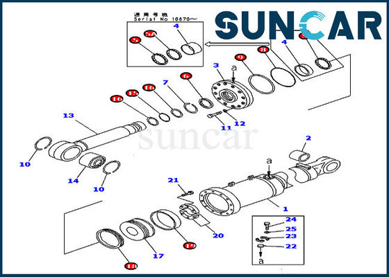 707-98-84011 کیت آب بندی بولدوزر D475A-3-SC کیت تعمیر سیلندر شیب کوماتسو