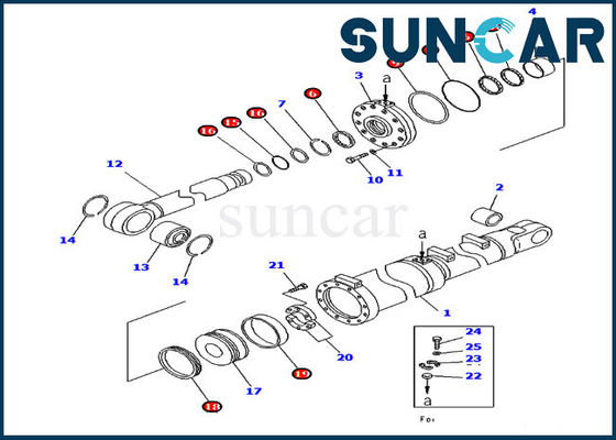 کیت آب بندی کوماتسو 7079984200 کیت سرویس سیلندر شیب تیغه متناسب با مدل های بولدوزر D475A-5