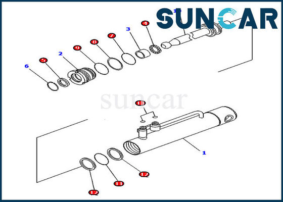 کیت مهر و موم سیلندر هیدرولیک 707-98-11350 مناسب کوماتسو D375A-6 D475A-5