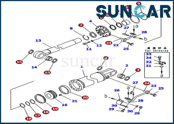کیت تعمیر مهر و موم سیلندر شیب دار D475A-5E0 707-99-77620 کیت های تعویض هیدرولیک کوماتسو